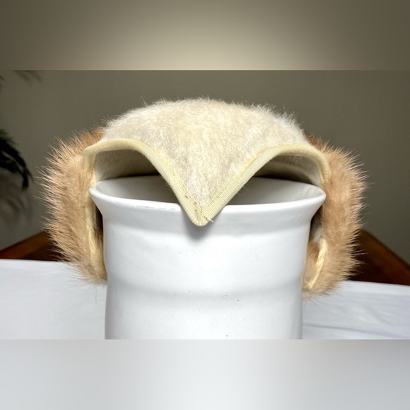 HAT Christine Original 1950s Mink Hat Vintage Headband Style Light brown Mink - Picture 5 of 12